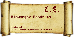 Biswanger Renáta névjegykártya